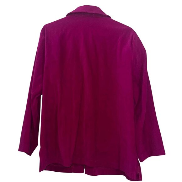 Notations Woman Fuchsia Zip-Up Jacket Size XL Cotton Blend - Picture 2 of 5